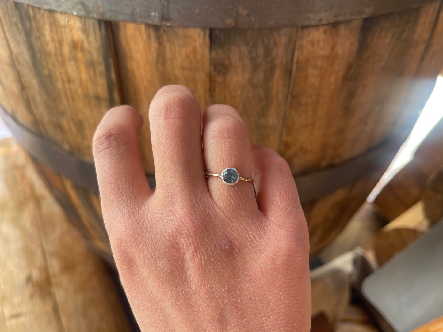 mossy kyanite ring • size 6.75