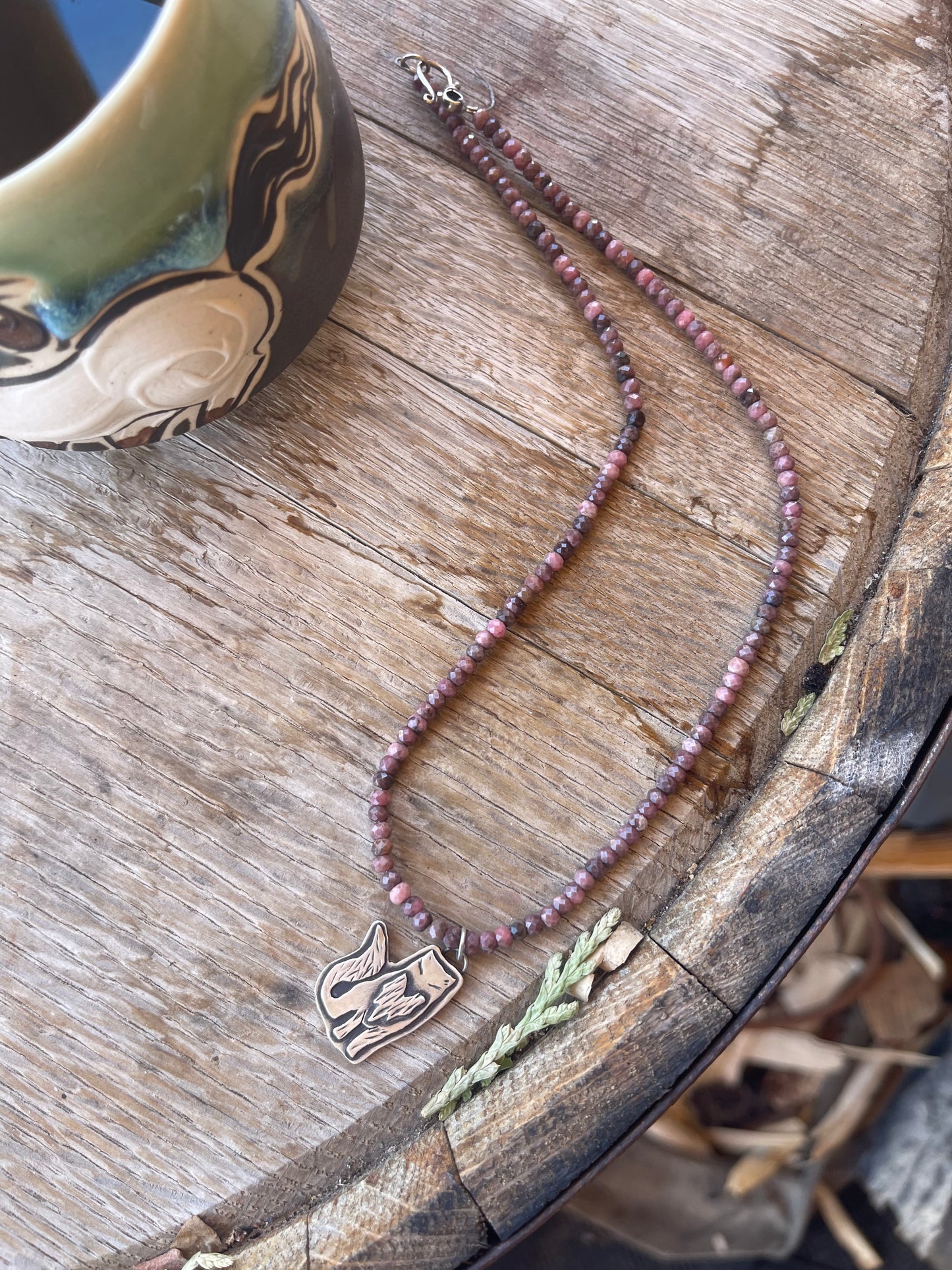 tourmaline fox necklace