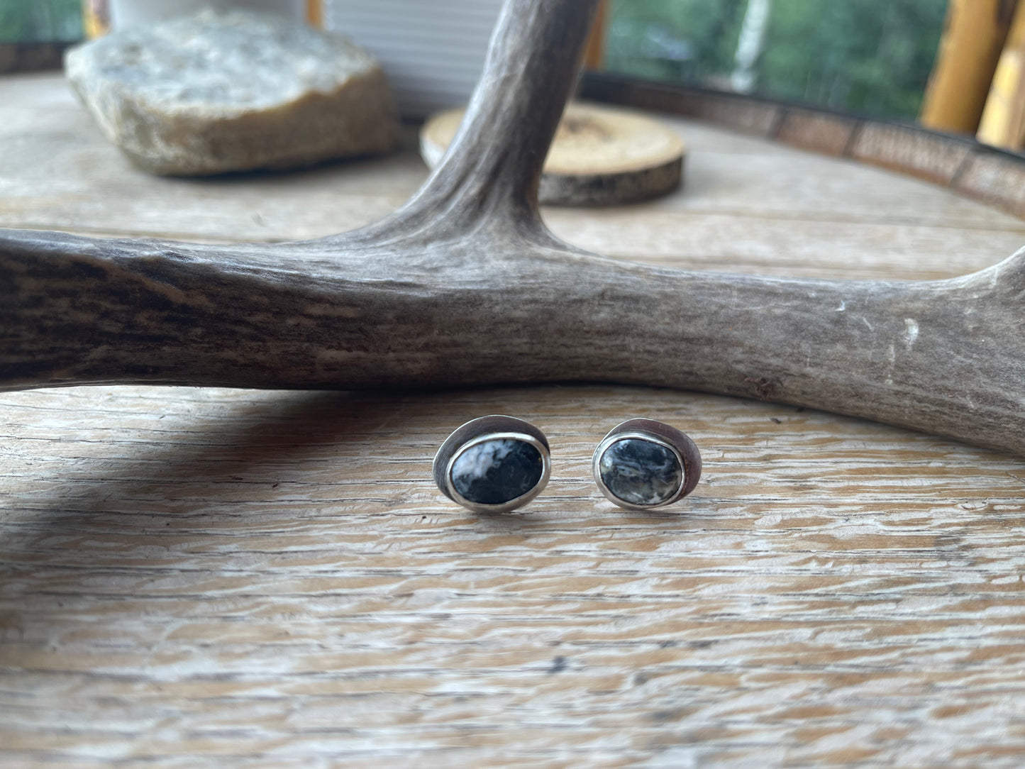 white buffalo turquoise studs