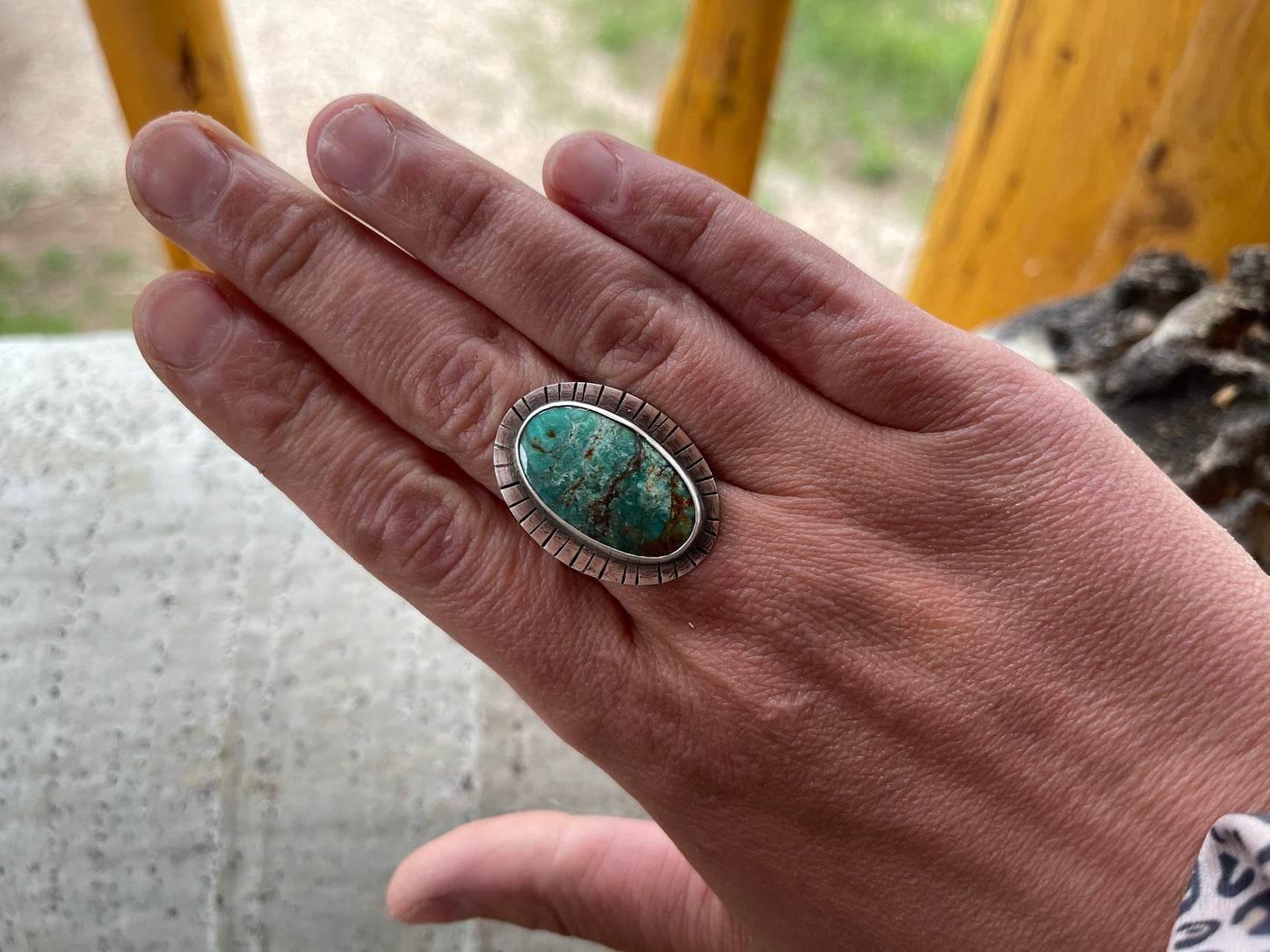 turquoise sunbeam ring • size 8.5