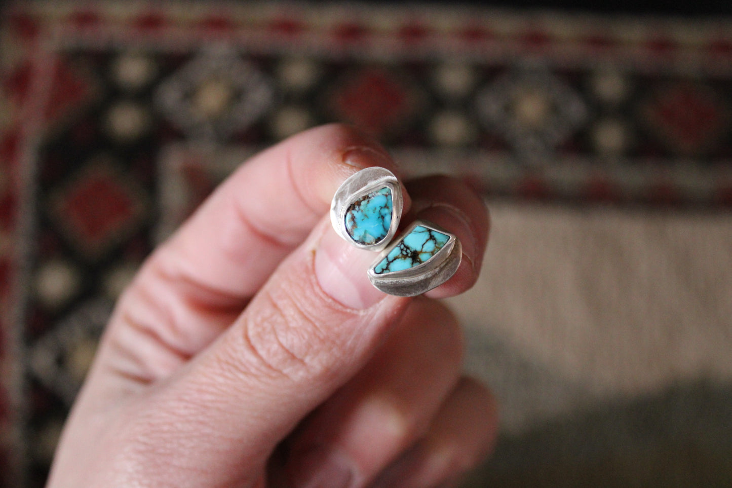 vintage-mined turquoise studs